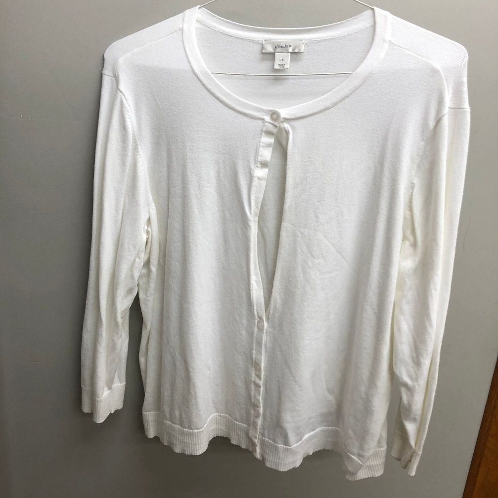 CJ Banks White Long Sleeve Tee